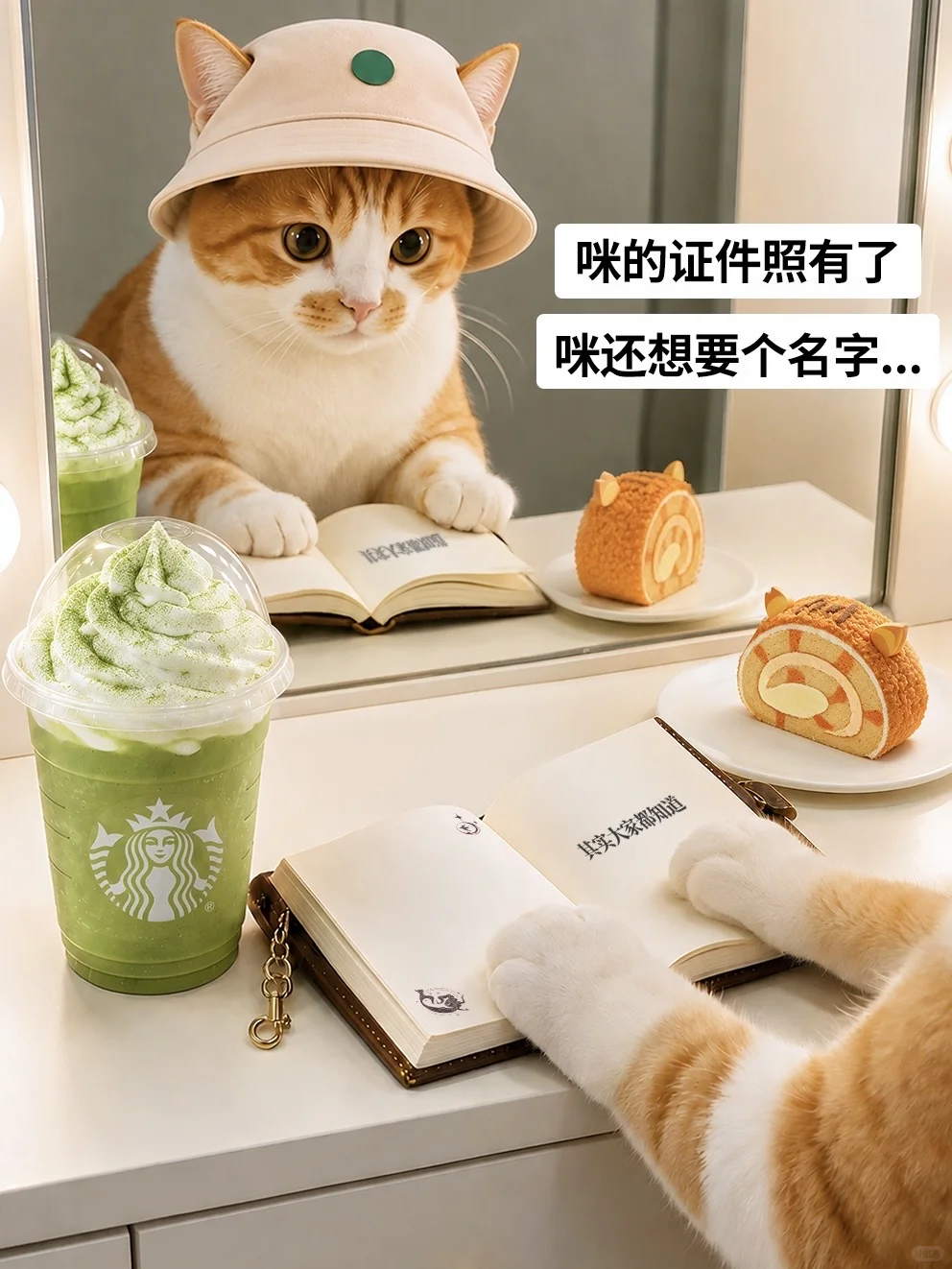 星巴克小咪征名，搭配抹茶星冰乐与猫猫瑞士卷，第2张