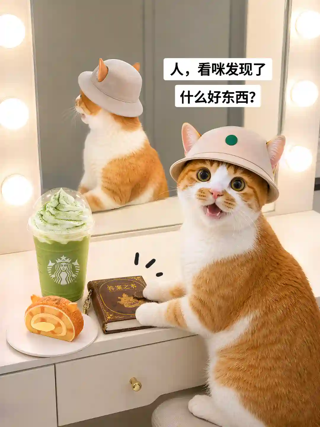 星巴克小咪征名，搭配抹茶星冰乐与猫猫瑞士卷，第1张